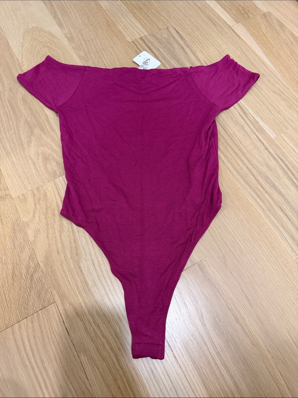 Off-Shoulder Women's Free People Bodysuit in Raspberry